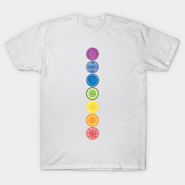 Chakra mandalas vertical T-Shirt by Kunst und Kreatives